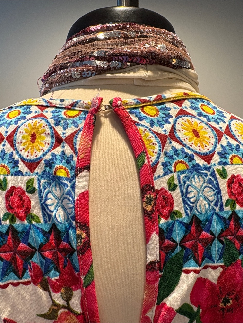 Floral V-Neck Summer Dress - Pink Multi - Picture 6 of 9